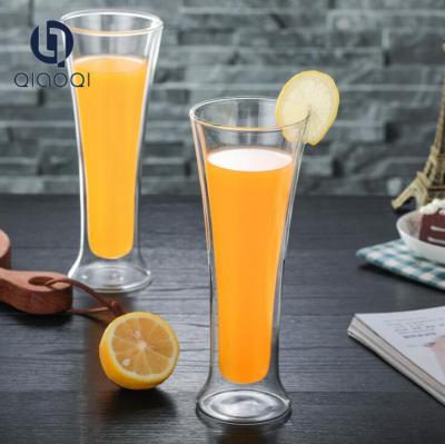 China Custom Heat Resistant Borosilicate Double Wall Glass Cup for Juice for sale
