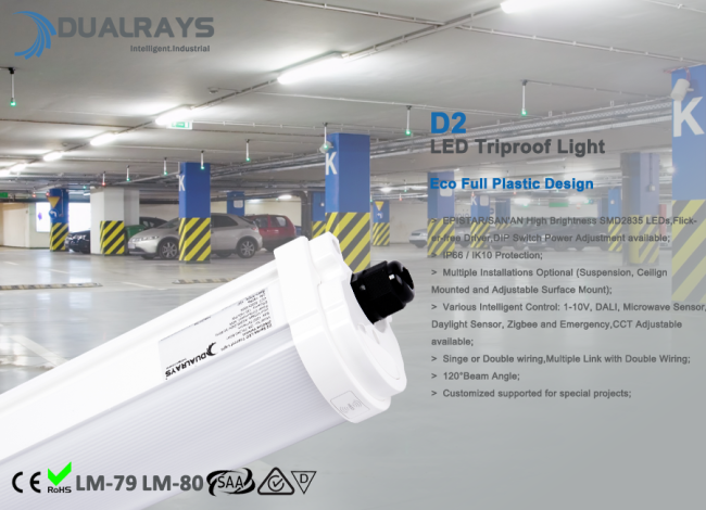 20W 2FT Waterproof Led Tri-proof light Adopted by