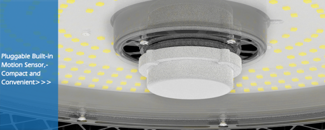 200W HB4 Pluggable Motion Sensor UFO High Bay 160LPW Efficiency Meanwell HBG ELG HLG Driver Optional 5 Years Warranty
