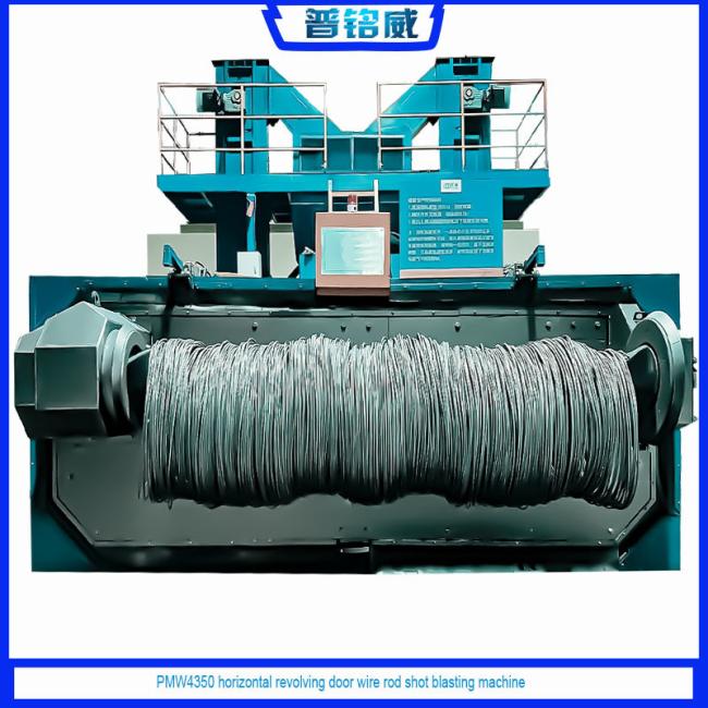 China Factory Green Double Position Turnover Door Wire Rod Shot Blasting Machine