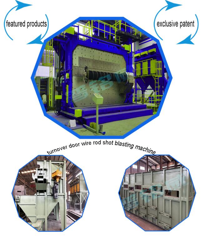 Custom Turnover Door Type Descaling Equipment Wire Rod Coil Shot Blasting Machine