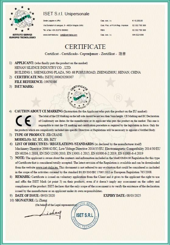 CE-JIB CRANE - Henan Silence Industry Co., Ltd.