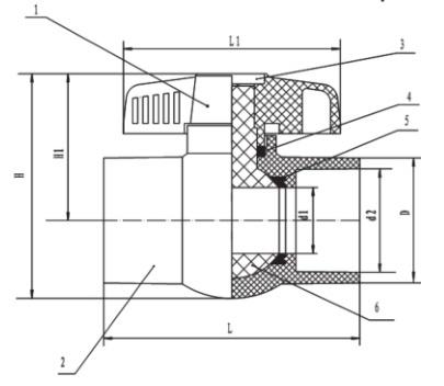 PVC Pipe Fittings Compact Ball Valve Industry, Irrigation, Swimming Pool, Agriculture