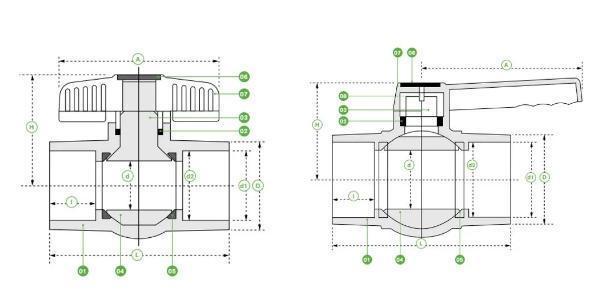 PVC Octagonal Female and Male Ball Valve with High Quality
