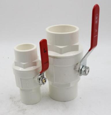 China Temperature Normal Stainless Steel Handle White 2PCS Ball Valve All Size for sale
