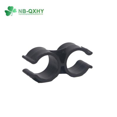 China Welding PVC/Plastic Double Tube Water Supply Pipe Fitting Clamp with Butterfly Type for sale