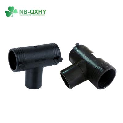 China Round Head Code HDPE Electrofusion Fitting Equal Tee for Gas Supply Injection Molded for sale