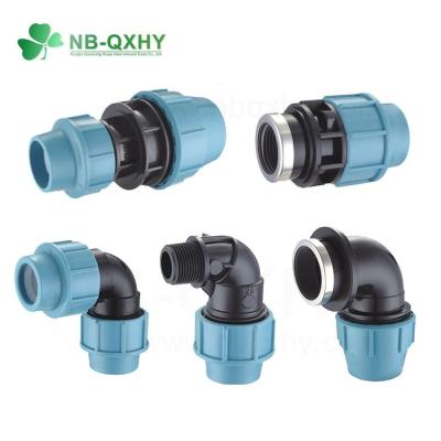 China Customization Blue Water PP/Polypropylene Elbow Compression Tube Fitting for Irrigation for sale