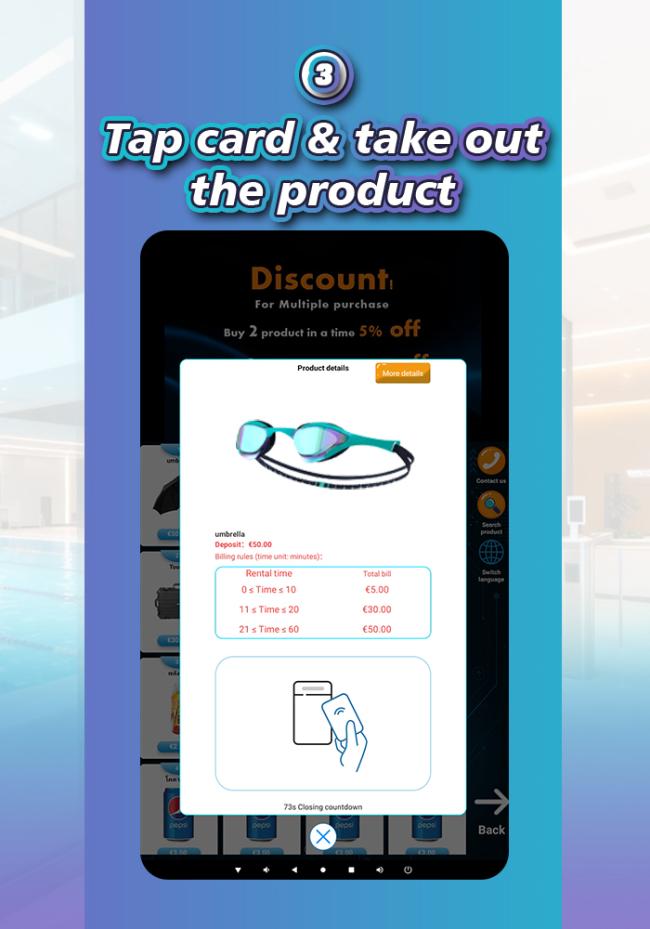 Tap the card to collect the product