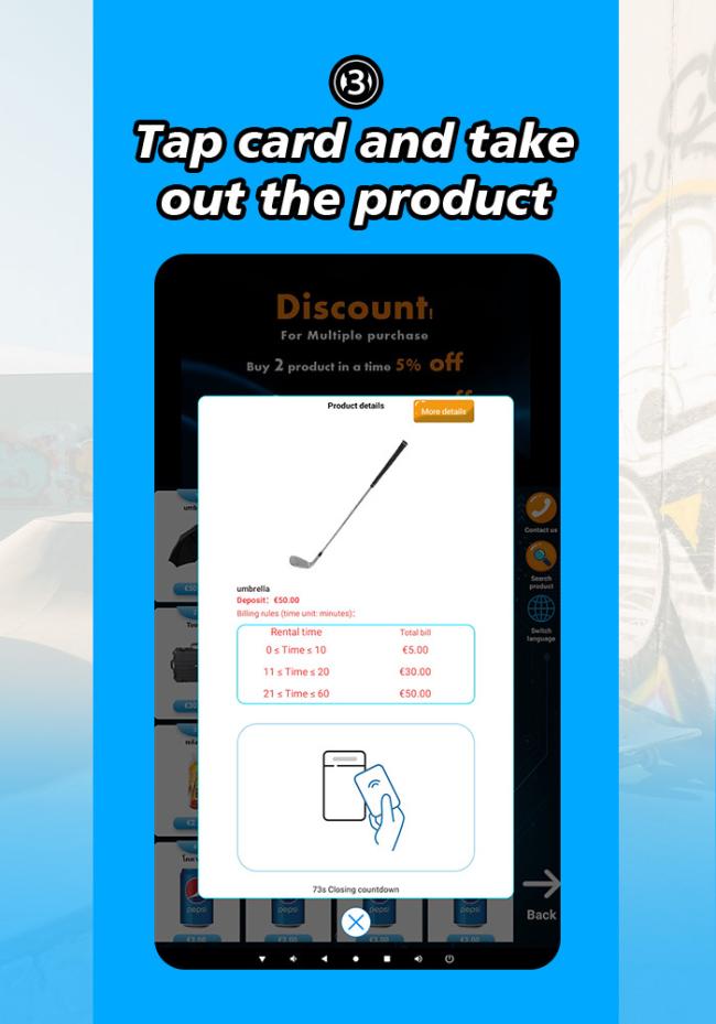 Then, tap card and grab your item.