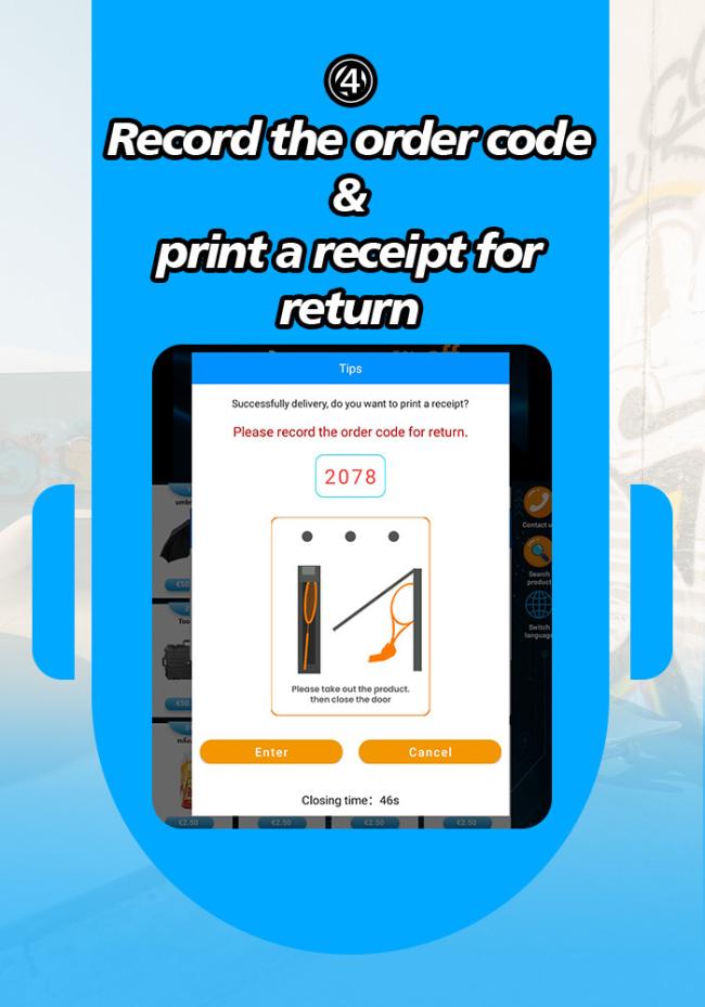 Finally, record the code and this code is for returning the item.