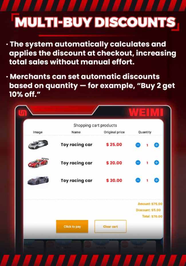You can set a multi-buy discount for your toy vending machine.