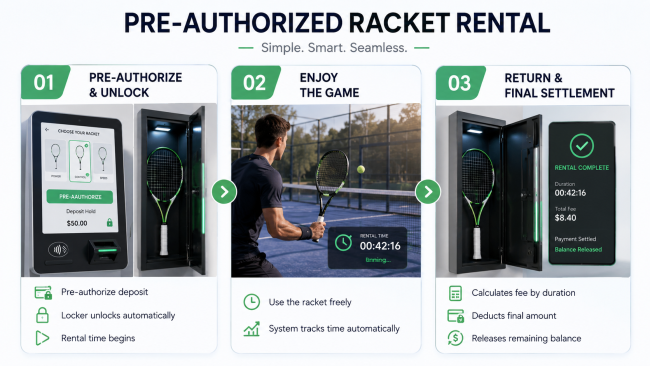 This is the process of locker vending machine's pre-authorize.