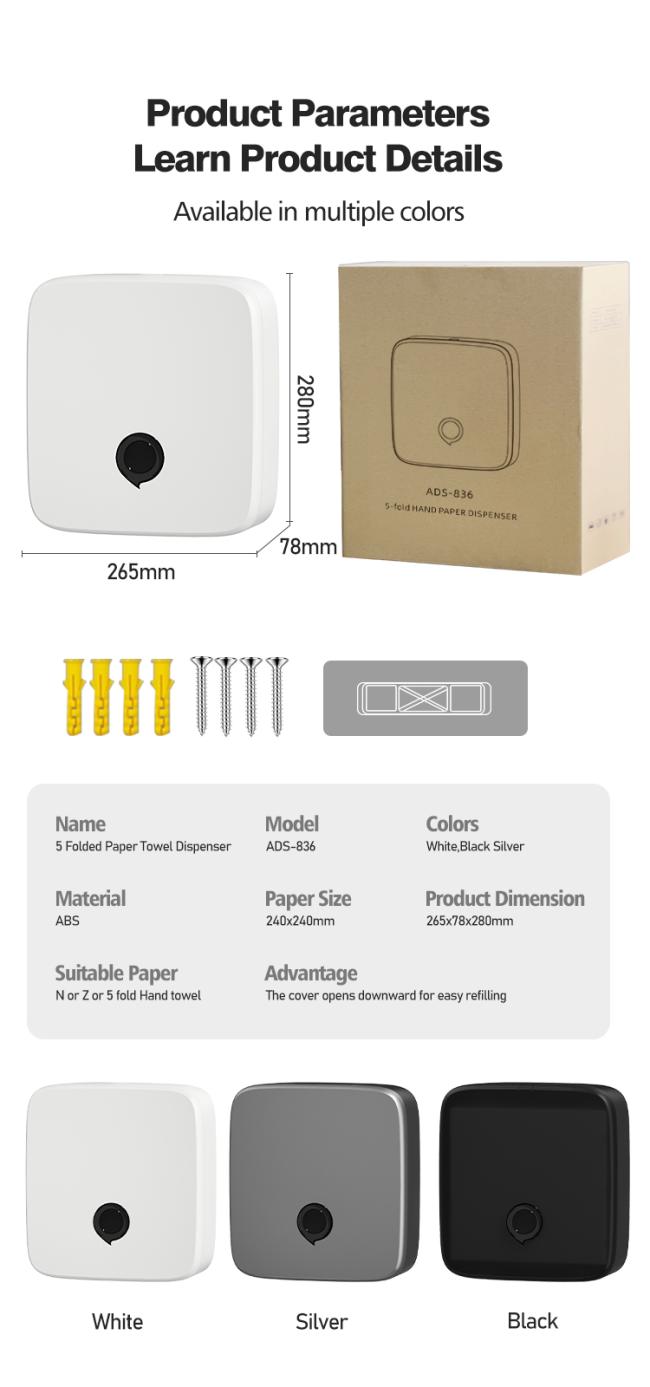 ABS plastic towel dispenser commercial use