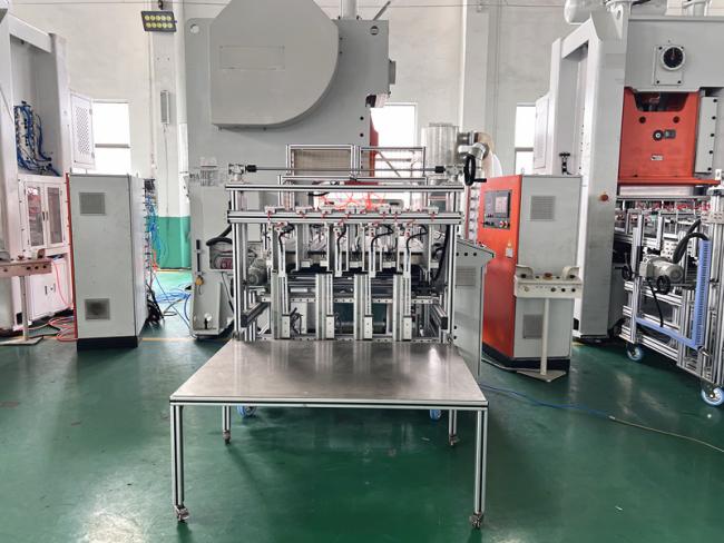 Factory workspace with equipment and materials