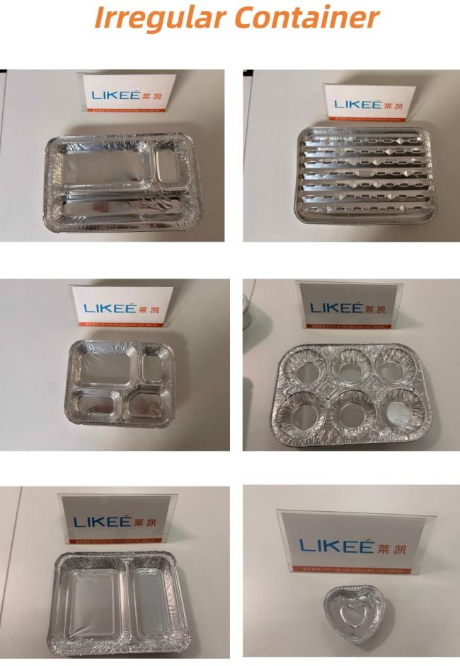 Aluminum foil container samples produced by machine