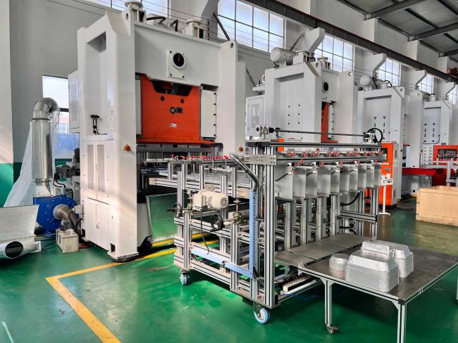 Factory production line overview showing complete manufacturing setup