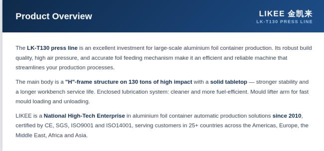 Multi-cavity mould press equipment detail view