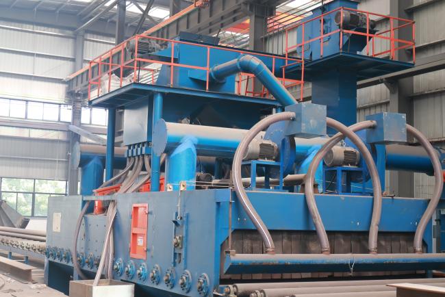 Detailed view of steel beam connections and structural integrity