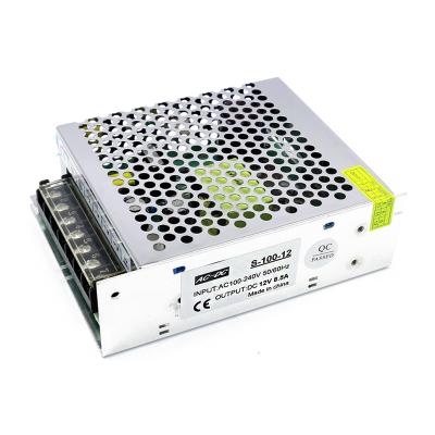 China Regulated LED Driver Switch Power Supply AC 100V 240V To DC 12V 8.5A 100W for sale