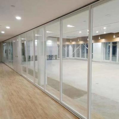 China Double Layer Glass Full View Office Wall Partition For Room Dividing for sale