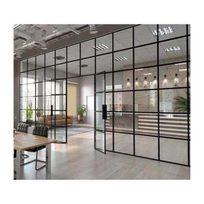 China Stainless Steel Aluminium Glass Partition Wall Foldable Movable Office Dividers for sale