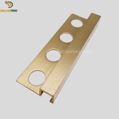 China Box Shape Solid Brass Tile Trim Strip Multipurpose For Laminated Edge OEM ODM for sale
