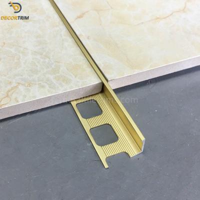 China Mate Gold Tile Edge Trim de aluminio, tiras de ribete de la baldosa cerámica 8m m 10m m 12m m en venta
