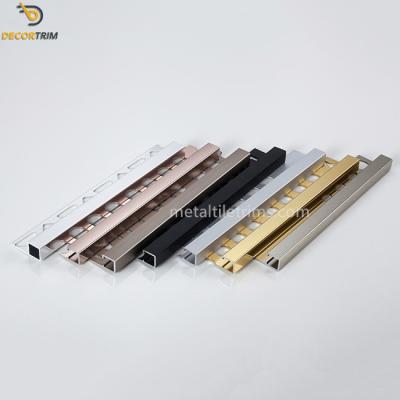 China Square Box Section Metal Tile Trims For Tile Edging Protection OEM ODM for sale