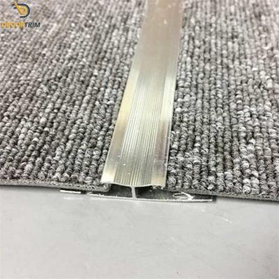 China 7mm Carpet Edging Strip Silver , Carpet Aluminum Edge Trim Alloy 6063 Material for sale