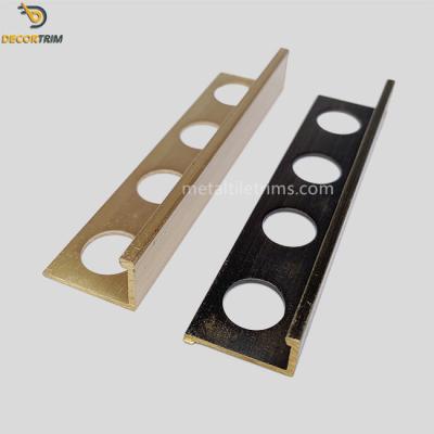 China 10mm 12mm Brass Tile Trim Straight Edge For Flooring Transtion for sale