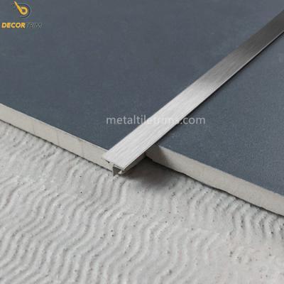 China Brush Silver 201 Stainless Steel Edge Trim T Shaped Dividing Tile Profile for sale