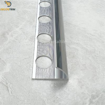 China Height 12.7mm×2500mm Tile Edge Profile Aluminium Round Shape Tile Trim for sale