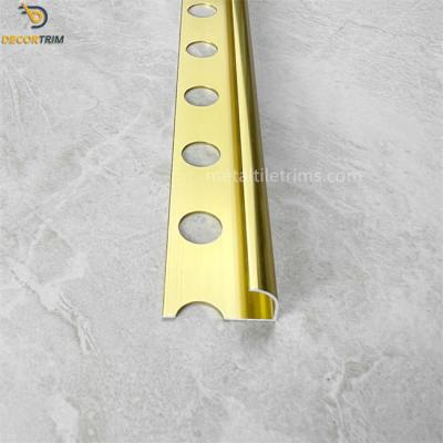 中国 Homebase Tile Trim ，Gold Tile Edging Aluminum Decorative Metal Corner 販売のため