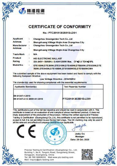 CE - Changzhou Greengarden Tech Co.,Ltd