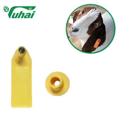 China RFID Livestock Ear Tag TPU Yellow Cattle Ear Tag Animal Tagger With Laser Printing for sale