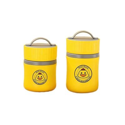 China Yellow Duck Food Stainless Airtight Containers 316LSS Double Insulated With Size Is 10*15.5*10 cm And Weight Is 215 Gram for sale