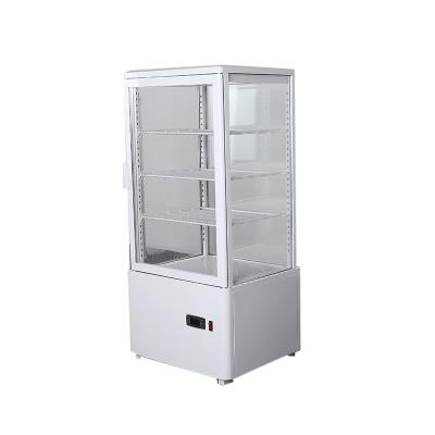 China Convenience Store Vertical 4 Flat Glass Countertop Display Chiller for sale