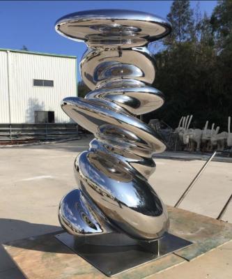 China Abstract Large Outdoor Sculpture Simple Design Mirror Polished Garden Decoration for sale