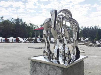China Escultura abstracta moderna contemporánea, ornamentos del césped del metal del acero inoxidable en venta