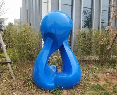China 2m High Blue Baking Varnish Outdoor Garden Ornaments Statues for sale