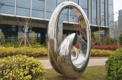 China Polished Contemporary 2.0m Height Abstract Metal Outdoor Sculpture for sale