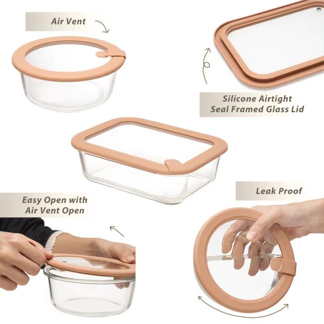 IKOO Glass Food Storage Containers in use