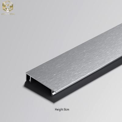 China Flat Brushed Aluminum Skirting Boards Profile 50mm 60mm 78mm for sale