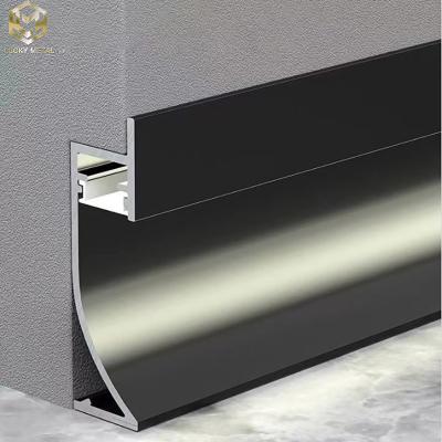China Brushed Aluminium Skirting Profile With Led Lights Commercial Buliding for sale