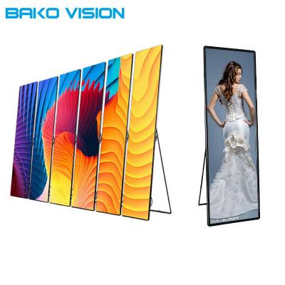 China Stand Indoor Full Color Poster LED Display P2.5 P3 Slim Lightweight 1000 Nits for sale