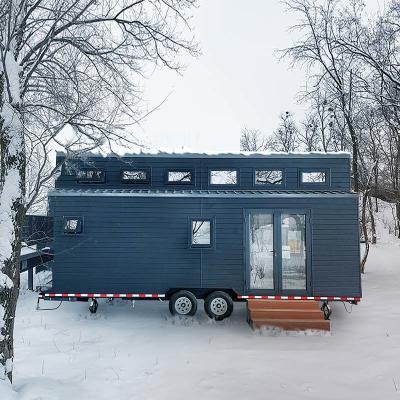 China Factory Direct Light Gauge Steel Prefabricated Tiny House On Wheels With WPC Board Wall for sale
