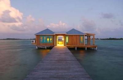China Overwater Bungalow Hotel Modular Home : Prefab Light Steel Frame House Kits for sale