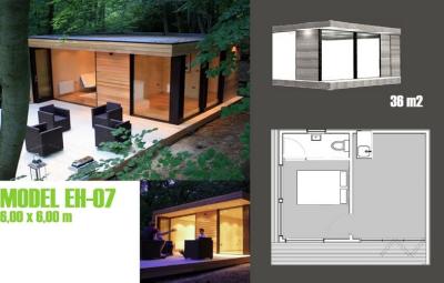 China Light Steel Frame Modern Design Holiday Home Prefabricated Garden Studio Office Cabins for sale