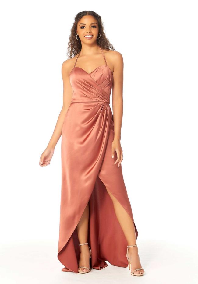 Sleeveless Halter Spaghetti Strap Sweetheart Draped Bodice Simple Bridesmaid Dresses